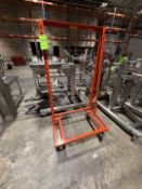 VINCE BASNIK CO MATERIAL HANDLING SYSTEMS ROLLING METAL RACK, APPROX. 34 IN. W X 57 IN. H