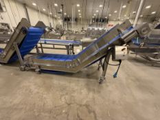 2020 TURATTI PORTABLE CLEATED INCLINE CONVEYOR, MODEL M1299-A03-V000030-00, S/N 020/137-02, BELT