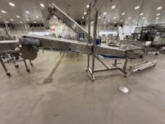 WEIGHPACK CLEATED INCLINE CONVEYOR, APPROX. 124 IN. L X 14 IN W, APPROX 2 IN. CLEATS