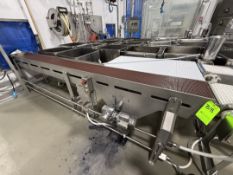 (2) SECTIONS OF PRODUCT CONVEYOR, (1) SECTION APPROX. 46 IN. L X 24 IN. W, (1) SECTION SPPROX. 153