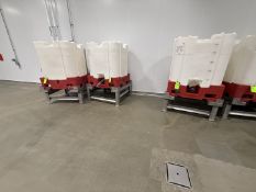 (3) 275 GALLON PLATIC TOTES WITH S/S STANDS