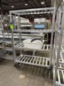 (2) KELMAX ALUMINUM ROLLING SHELVES