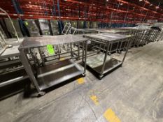 (2) S/S CARTS, APPROX. DIMS: 48 IN. L X 37 IN. W X 43 IN. H