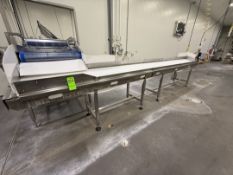 STRAIGH SECTION OF CONVEYOR, APPROX. 210 IN. L X 18 IN. WVARIABLE SPEED CONTROLLER