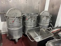 (3) S/S SINGLE WALL TANKS WITH S/S LIDS