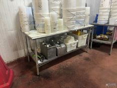 (2) S/S TABLES, (1) S/S SINGLE BOWL SINK, & (1) EMERGENCY EYE WASH STATION