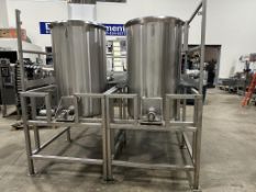 Feldmeier Dual Tank Squirrel Cage Mayonnaise Mixer, S/N E-745-00 and E-744-00, All S/S Construction,