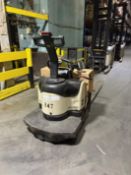 2006 Crown PE Series Ryder 8,000 lb. Ride-On Pallet Jack (NOTE: SOLD WITHOUT BATTERY) (Located