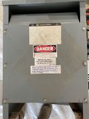 Square D Company Transformer. KVA: 15, WT: 200, Hz: 60 Hz, H.V.: 480, H.V. Amps: 18, L.V.: 208Y/120.