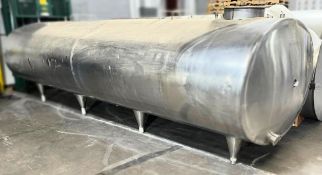 Aprox. 3,200 Gal. Horizontal S/S Tank, Suitabel for Storing Water, Beverages, Chemicals or Food Grad