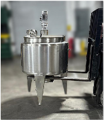 Aprox. 50 Gal. S/S Hemispherical Mixing Kettle, S/N 857, Mounted on S/S Legs with Adjustable