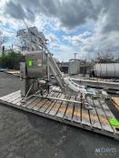 HARRIS PORTABLE S/S INCLINE CONVEYOR, MODEL H-V-I-14-65, S/N 80895-1, WITH RULMECA MOTORIZED 138LS P