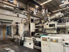 650 Ton Krauss Maffei 650ES 3550/600 Inection Molding Machine, HY Robotics Epik-800S Robot, (2) Mold