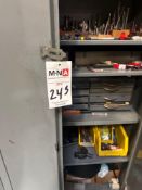 Two Door Metal Cabinet with Contents: Drills, Reamers, & Taps