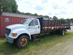2002 Ford F650 S/A Flatbed Truck, Dsl, 6-Speed