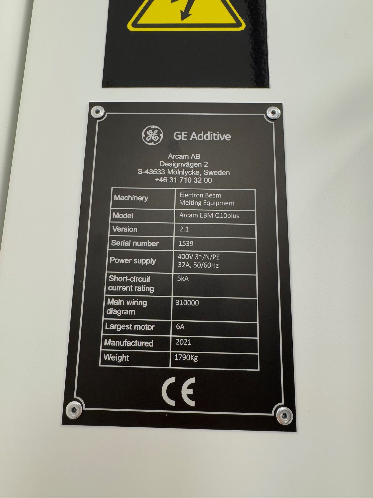 2021 GE Additive Model Arcam EBM Q10plus Electron Beam Melting System, PRS11 Powder Recovery Station - Image 6 of 10