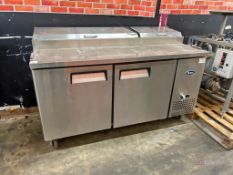 Atesa Stainless Steel Pizza Prep Table Refrigerator; Model MPF9202GR