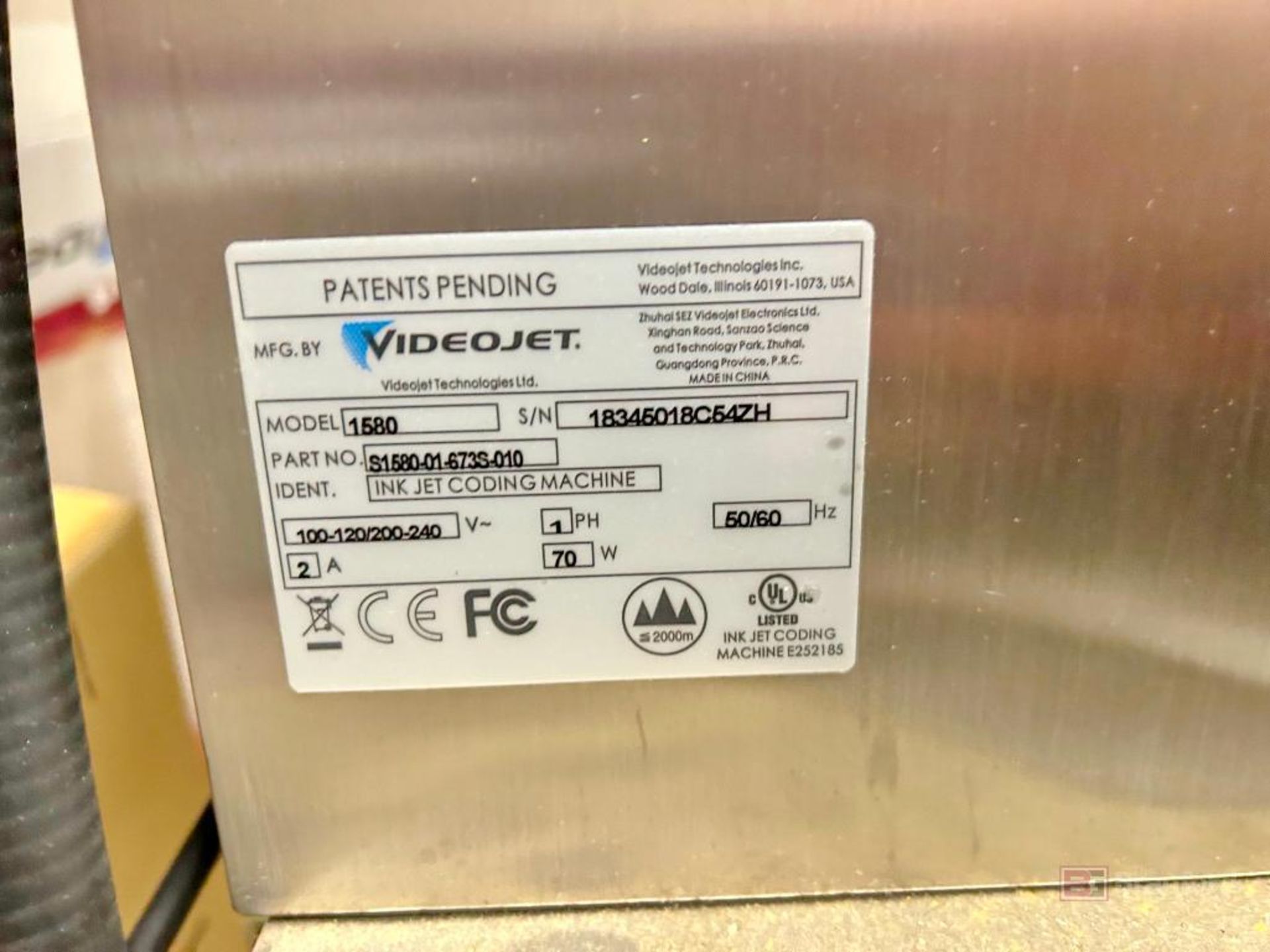 VideoJet 1580 Ink Jet Coding Machine - Image 2 of 2