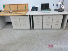 (3) Office Desks w/ (5) Under Desk Storage Cabinets