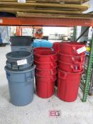 Lot of Rubbermaid Style Waste Cans