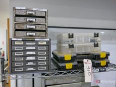 (2) Small Parts Bins, (4) Small Parts Caddies w/ Contents