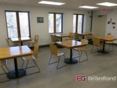(6) Cafeteria Style Tables w/ (12) Wood Chairs