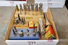 Lot Box Of DoAll End Mills, With Yuasa Borite Carbide Tipped Boring Bars