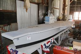 Model Aircraft Carrier, #53, Approx 12' w/ Castered Table