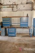 (1) Lista Workbench, Wooden Top, 2- Lower 5 Drawer Cabinets