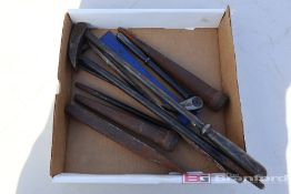Box Lot of Chisels & Breaker Bars