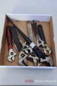 Box Lot of Adjustable Wrenches