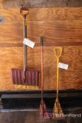 (2) Roofing Shovels, (2) Roofing Jacks, (2) Snow Shovels, Hoses, Rope