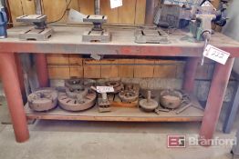 (2) Heavy Duty Steel Benches with Columbian Bench Vice and Manual Drill/Tapper