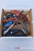 Lot Box of Pliers, Cutters, Crimper