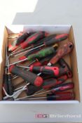 Box Lot of Screwdrivers & Picks