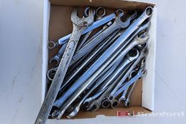 Box Lot of Wrenches, Various Manufacturers & Sizes