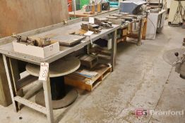 (2) Metal Standing Work Benches with 2-Drawer Desk