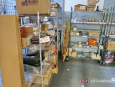 Contents of Caged Area to Include; (4) Metro Style Castered Carts, Hydraulic Fitting Parts,