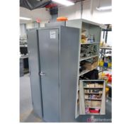 (2) 2-Door Metal Cabinets, Shelving Unit, w/ Contents Incl Computer Boards, Sunrise Handheld