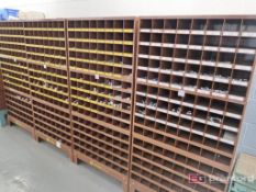 (4) Sections of Lawson Small Parts Cubby Bins w/ Contents to Include: Nuts, Bolts, Washers