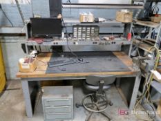 Heavy Duty Steel Framed Workbench w/ Power Strip Shelving, Wilton 6