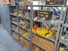 (3) Sections of Medium Duty Racking w/ Contents Incl But Not Limited To: Switches, Terminals, Posts,