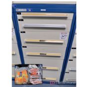 Stanley Vidmar 6-Drawer Heavy Duty Storage Bin w/ Contents to Include: Gloves, Work Gloves,