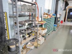 Lot of (3) Curtis Small Part Cubby Bins, (3) Shelving Units, Contents to Include Screws, Bolts,