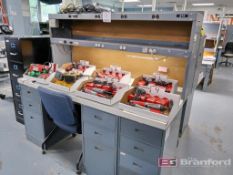 10-Drawer Heavy Duty Workbench w/ Overhead Shelving w/ Power Strips and Under Shelf Lighting, ESD