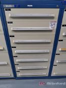 Stanley Vidmar 7-Drawer Heavy Duty Storage Bin w/ Contents to Include: Hatchet Handles, Slickers,