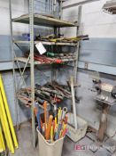Medium Duty Shelving Unit w/ Contents to Include: Wire Cutters, Fiberglass Boom Stick Handles