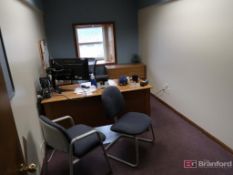 Contents of Office Incl Desk, (2) 2-Drawer Horizontal File Cabinets, Dell Precision 3430 Core I7