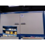 Stanley Vidmar 2-Door Cap Unit w/ Contents to Include: Cooling Fans, Gloves, DeWalt Chargers,