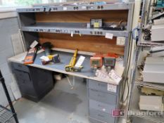 7-Drawer Heavy Duty Work Bench w/ (2) Power Strip Overhead Shelves, ESD Mat